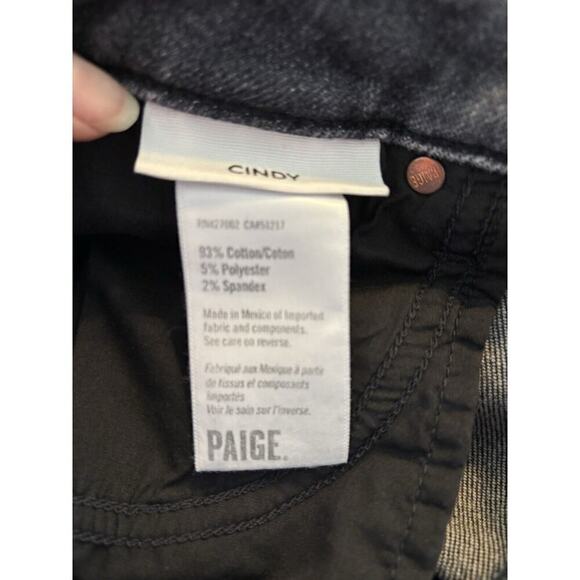 Paige Cindy High Rise Straight Ankle Jeans Raw Hems Gray 27 Distressed - Picture 10 of 10